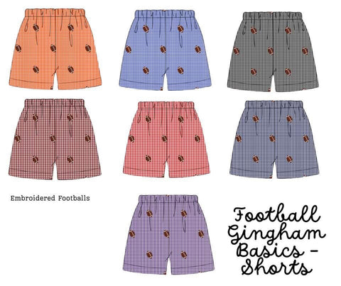 PO14 - Football Gingham Basics - Shorts - ETA: August to AS then you