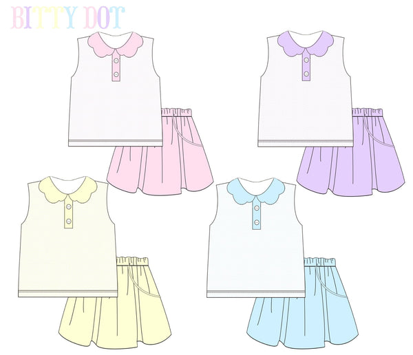 Pastel Bitty Dots Skort Sets eta July