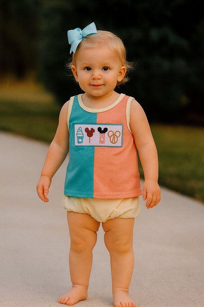 Rts embroidered snacks bloomer set