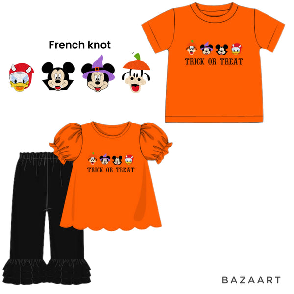 Mouse friends Halloween French knot eta August