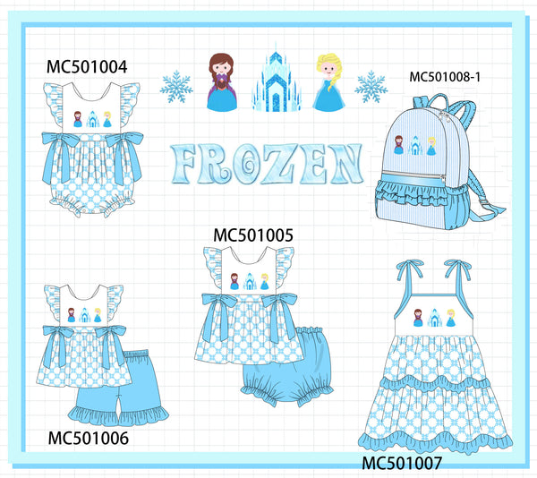 PO48 Blue frozen princess embroidery collection eta July