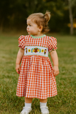 Rts thanksgiving turkey smocked dress