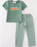rts green gingham boys pant set