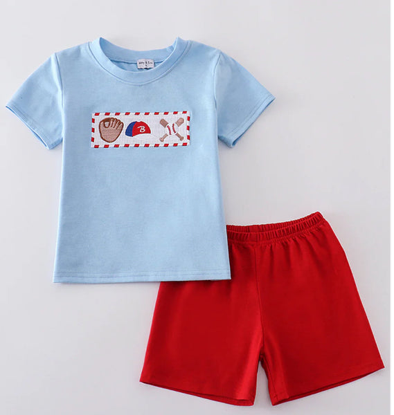 rts baseball machine smocked set