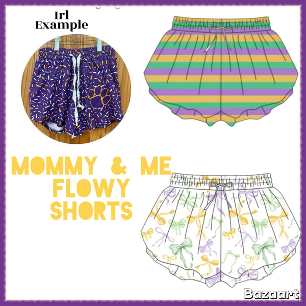 Mardi Gras Flowy Shorts part 2 eta January