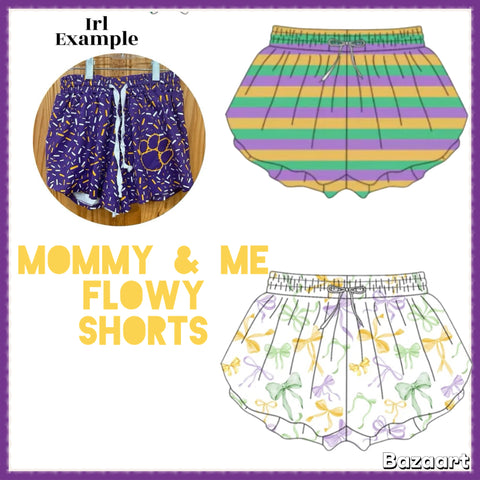 Mardi Gras Flowy Shorts part 2 eta January