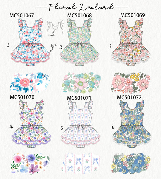 PO48 Floral print lace girl leotard collection eta July