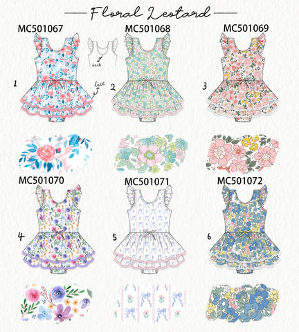 PO48 Floral print lace girl leotard collection eta July