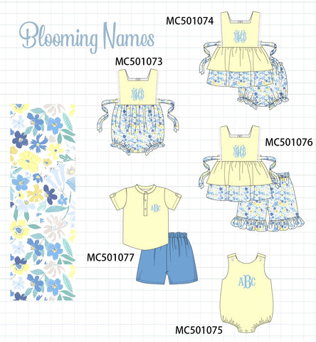 PO48 Mustard floral monogram embroidery collection eta July