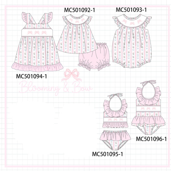 PO48 Pink bow character embroidery collection eta July