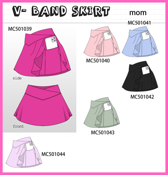 PO48 Solid color active mom skirt collection eta July