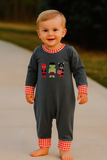 Rts embroidered super hero romper