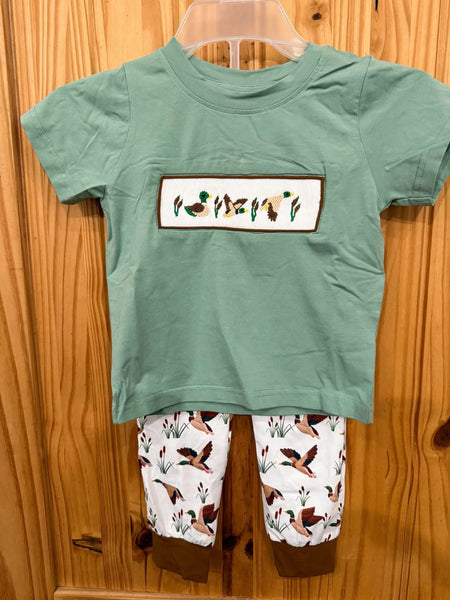 Rts mallard duck smocked jogger set