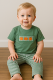 rts green gingham boys pant set