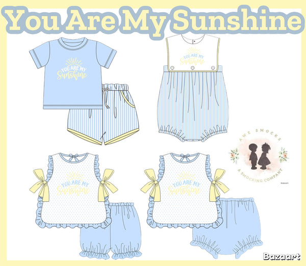 You are my sunshine embroidered collection eta July