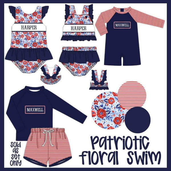 PATRIOTIC FLORAL SWIM - ETA JUNE