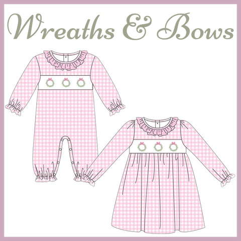 Wreaths and bows embroidered collection eta September
