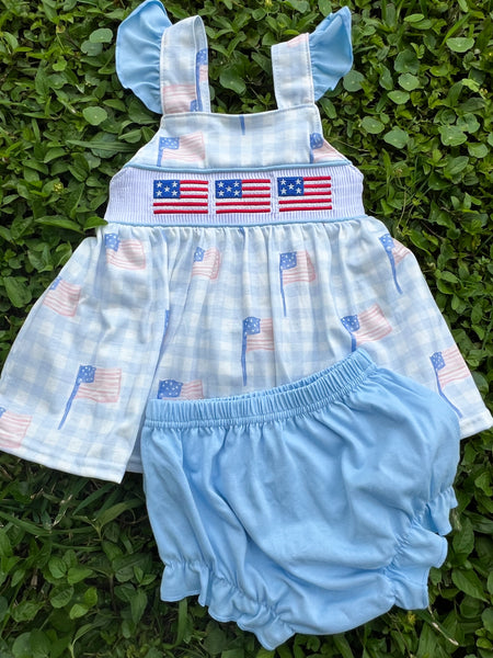 rts flag machine smocked bloomer