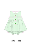 PO73 Green strawberry embroidery smocked collection eta April