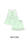 PO73 Green strawberry embroidery smocked collection eta April