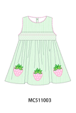 PO73 Green strawberry embroidery smocked collection eta April