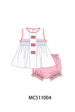 PO73 White Patriotic flag smocked collection eta April