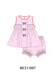 PO73 Pink Patriotic flag smocked collection eta April