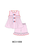 PO73 Pink Patriotic flag smocked collection eta April