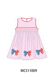 PO73 Pink Patriotic flag smocked collection eta April