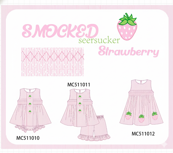 PO73 Pink strawberry embroidery smocked collection eta April