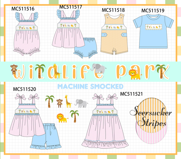 PO75 Pink stripe animal machine smocked ETA MAY