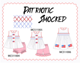 PO73 White Patriotic flag smocked collection eta April